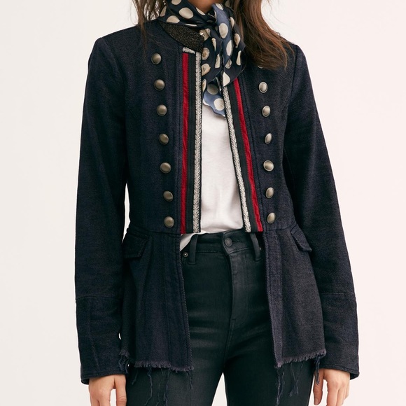 Lucy Military Jacket In Navy Blue 